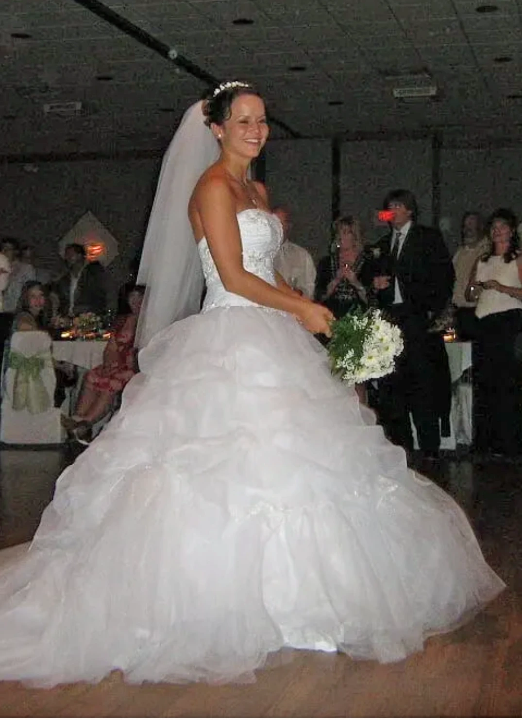 Bride at a Detroit wedding reception supported by professional DJ entertainment
